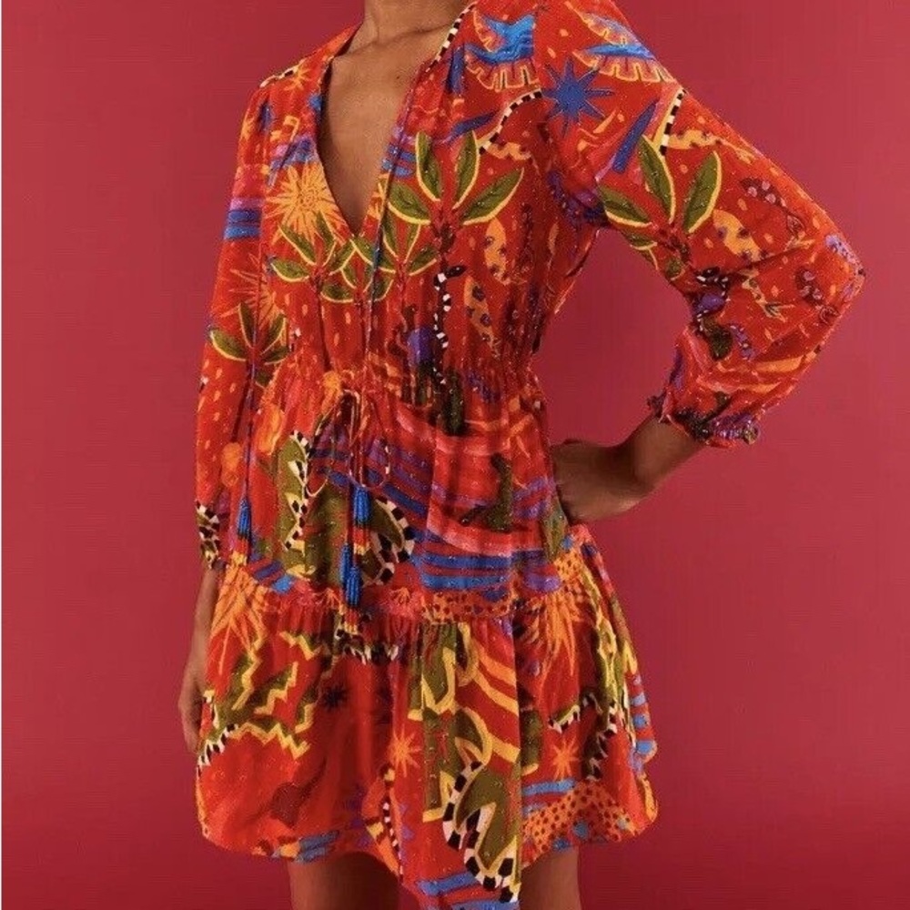 Farm Rio magic forest minidress Red Small Like New (worn once)